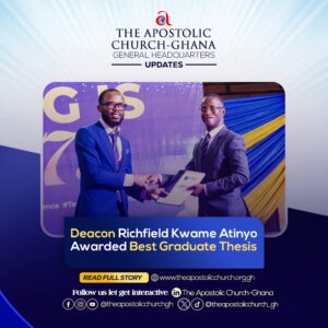 DEACON RICHFIELD KWAME ATINYO HAS BEEN AWARDED THE BEST GRADUATE THESIS