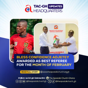 BLESS CONFIDENCE ADJETEY AWARDED AS BEST REFEREE FOR THE MONTH OF FEBRUARY