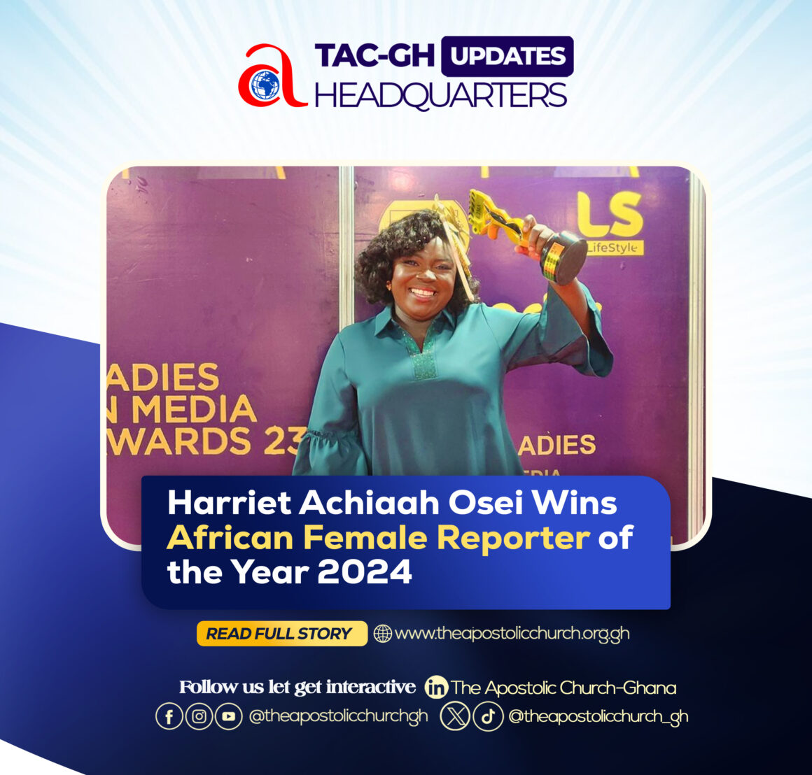 Harriet Achiaah Osei Wins African Female Reporter of the Year 2024 Harriet Achiaah Osei Wins African Female Reporter of the Year 2024