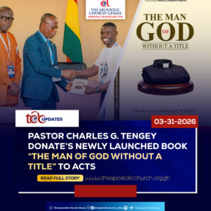 PASTOR CHARLES TENGEY DONATE’S NEWLY LAUNCHED BOOK “THE MAN OF GOD WITHOUT A TITLE” TO ACTS