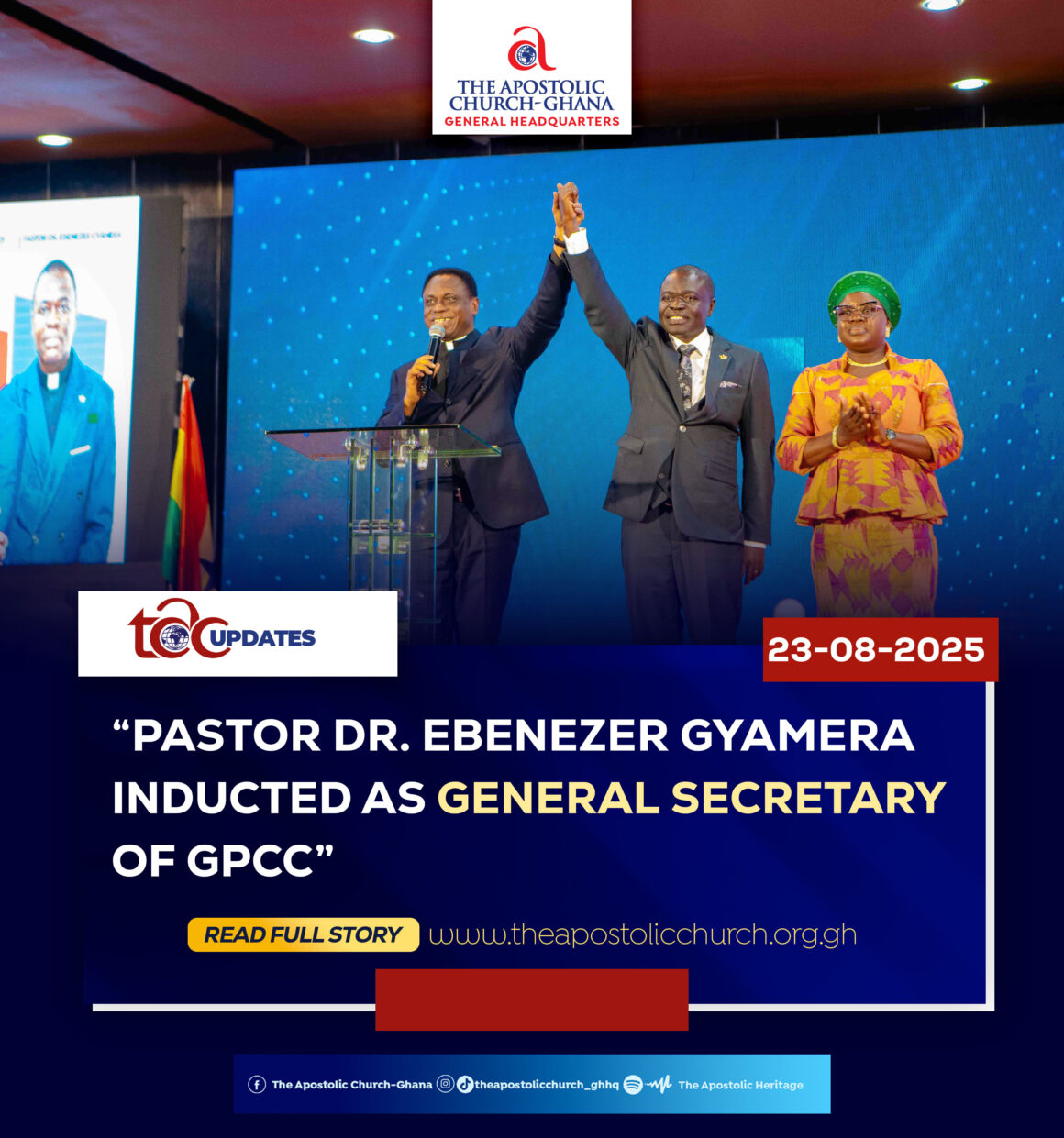 Pastor Dr. Ebenezer Gyamera Inducted as General Secretary of GPCC Pastor Dr. Ebenezer Gyamera Inducted as General Secretary of GPCC